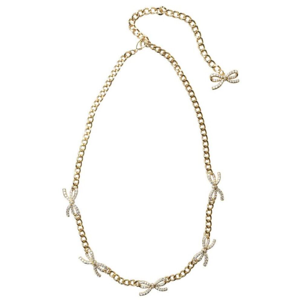 SELF-PORTRAIT Crystal Embellished Pendant Necklace Women GOLD Necklaces
